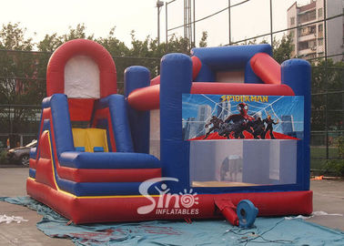 6x5m kids spiderman inflatable jumping castle with slide for sale price from Sino Inflatables